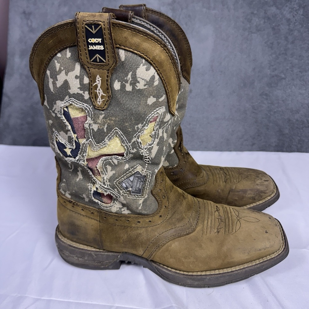Cody James Boots Mens 10D Brothers Sons Tychee Camo Plag Broad Square Toe